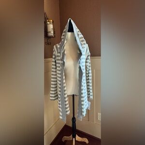 Calvin Klein Gray and white Striped Sweater Cardigan
